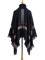 Quaste-Umhang mit hohem Kragen Lose Einheitsgröße Sweater - Rose Boutique