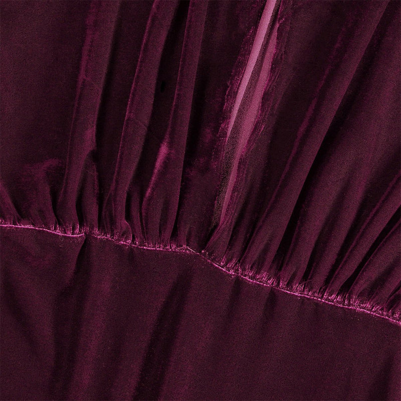 Velvet Halbarm Zurück Split Kleid - Rose Boutique