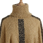 Quaste-Umhang mit hohem Kragen Lose Einheitsgröße Sweater - Rose Boutique