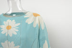 Lässiger Rundhalsausschnitt Langarm Pullover mit Blumendruck