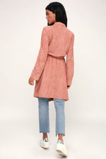 Damen Mehrfabrig Herbst Mantel Outwear - Rose Boutique