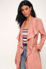 Mode Klassischen Casual Lange Mantel Jacke mit Taille Gürtel - Rose Boutique