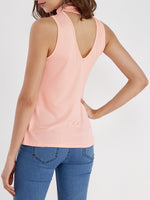 Damen Ärmellos Reine Farbe Casual T-shirt Top - Rose Boutique