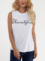 Damen Ärmellos Streetwear Rundhalsausschnitt T-shirt Top - Rose Boutique