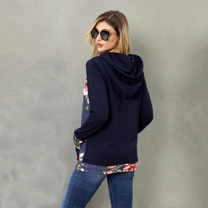 Lange Ärmel Blumen Gedruckt Casual Sweatshirt