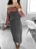Figurbetontes Kleid mit langen Ärmeln und rundem Ausschnitt - Rose Boutique
