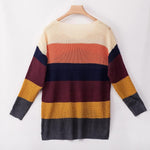 Lange Ärmel Bunt Streifen Pullover