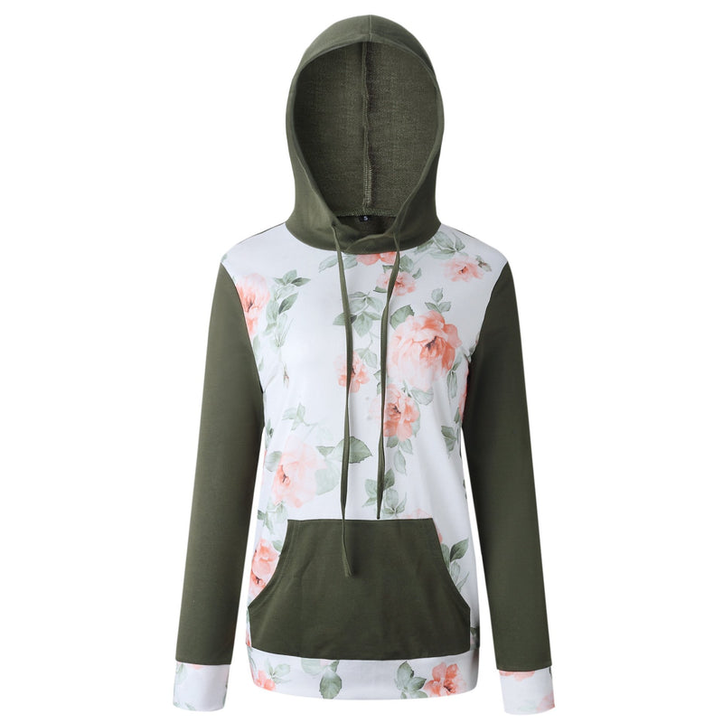 Lange Ärmel Blumen Gedruckt Casual Sweatshirt