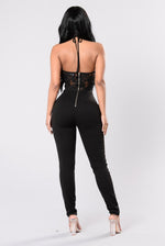 Blumen Gestickte Sexy Spitze Rückenfreie Jumpsuit - Rose Boutique