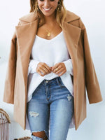 Mode Damen Winter Mantel mit Tasche - Rose Boutique
