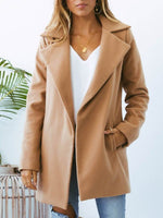 Grau Mode Damen Winter Mantel mit Tasche - Rose Boutique