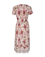 Blumen Gedruckt V-Ausschnitt Maxi Kleid