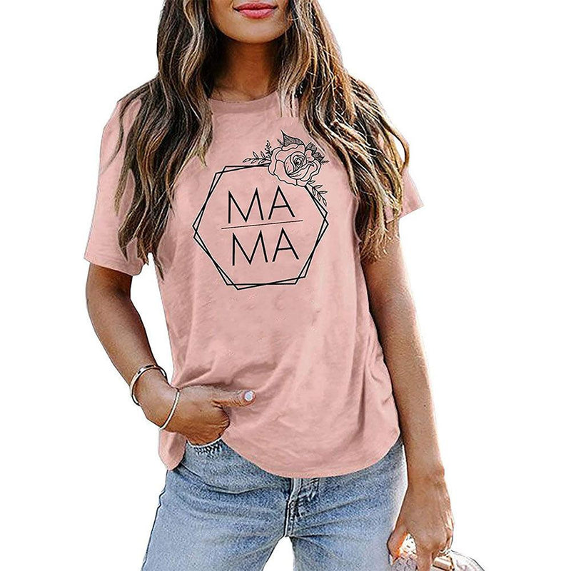 MAMA Gedruckt Casual Rundhalsausschnitt T-shirt