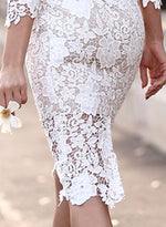 Floral Lace Bodycon Kleid Hochzeit - Rose Boutique