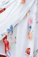 Ärmellos Blumen Gedruckt Unregelmäßiger Saum Kleid Weiß - Rose Boutique