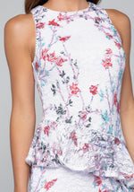 Ärmellos Blumen Gedruckt Bodycon Unregelmäßiger Saum Knielang Kleid - Rose Boutique
